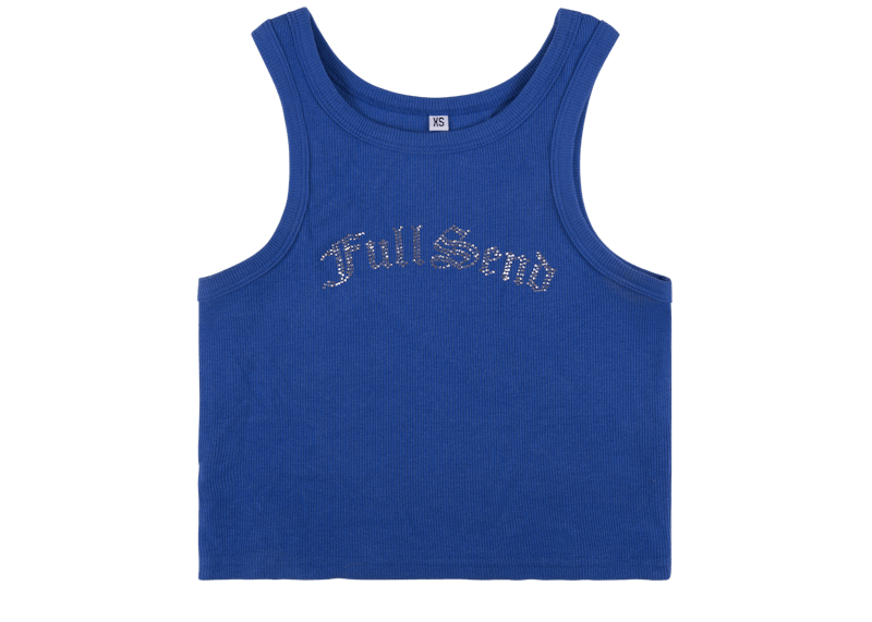 Full Send Rhinestone Tank Top Blue SS21 US