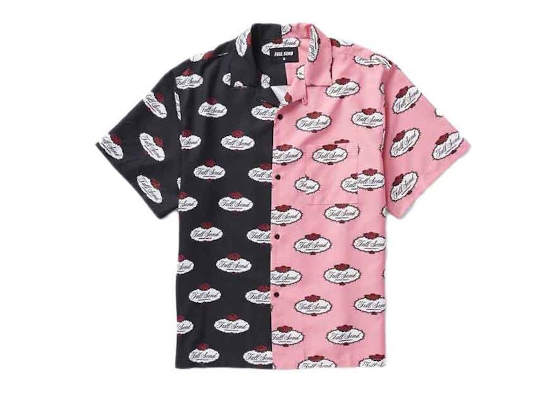 Full Send Roses Split Button Up Shirt Multi
