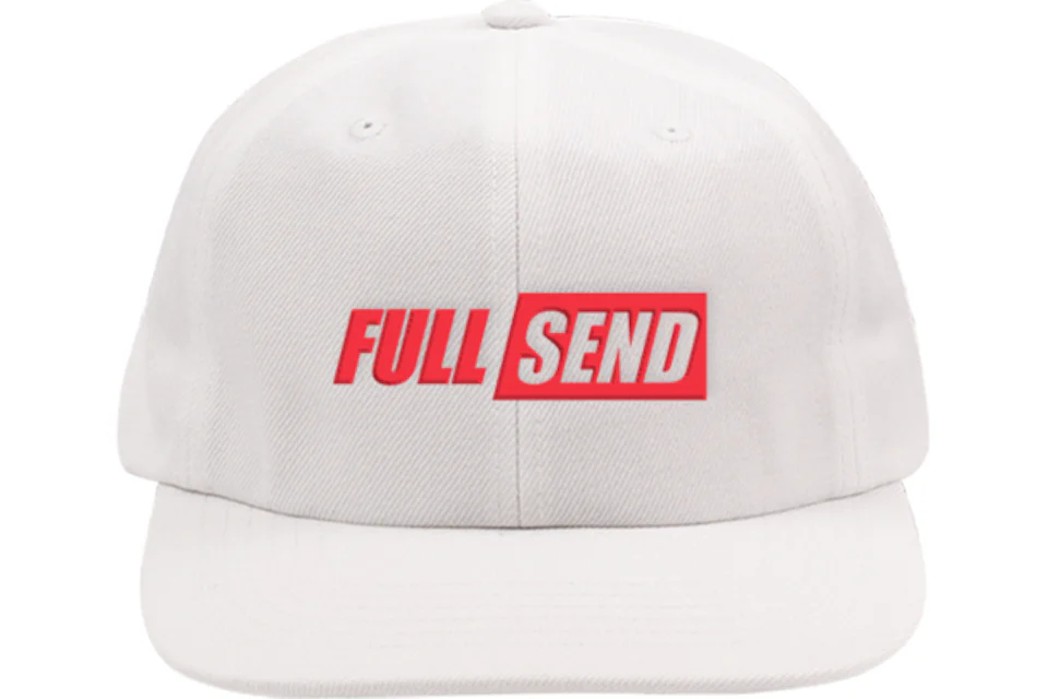 Full Send Snapback Hat White