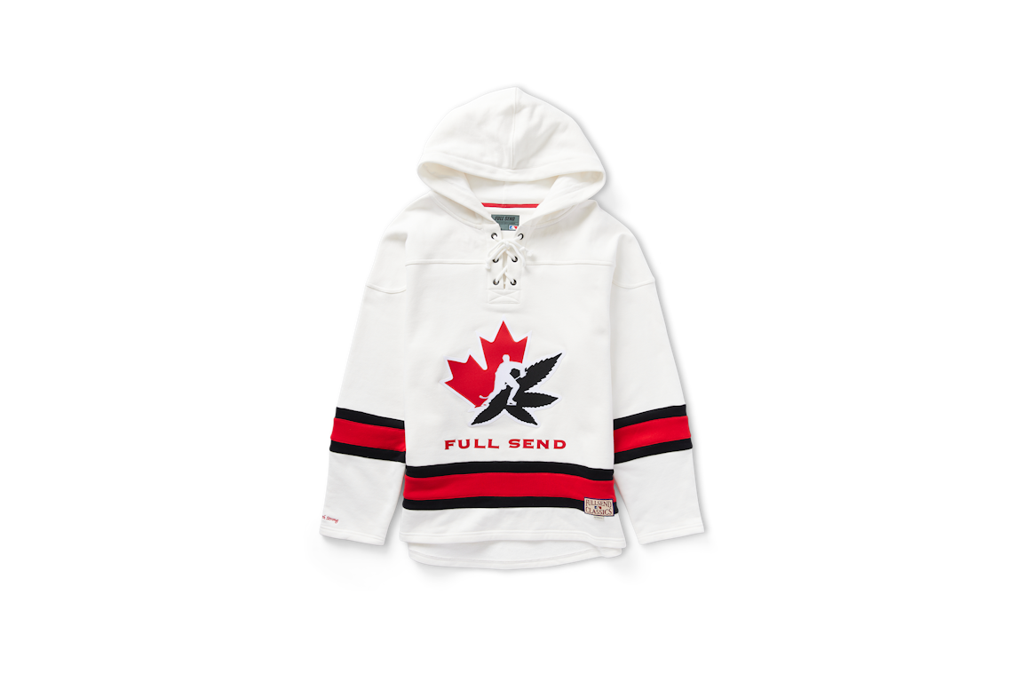 Pre-owned Full Send Team Canada Hockey Hoodie White