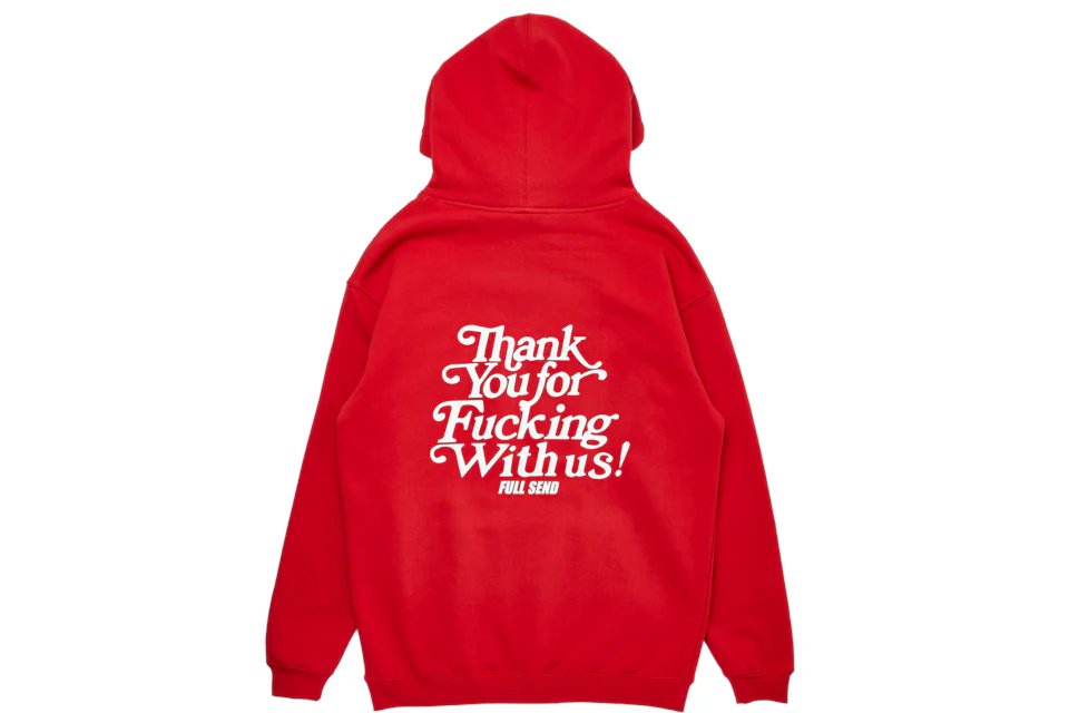 Full Send Thank You Hoodie Red