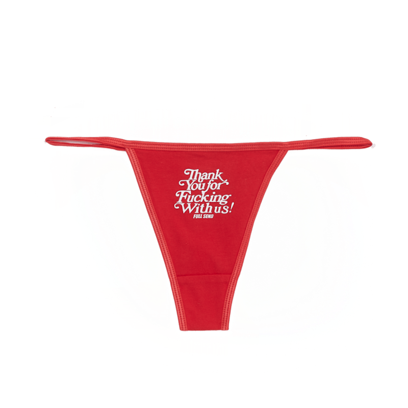 Full Send Thank You Thong Red