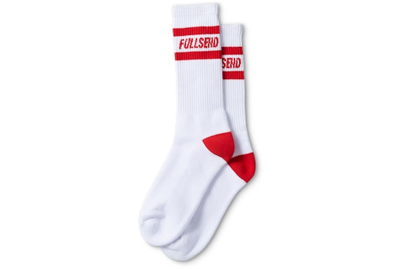 Full Send Tube Socks White/Red