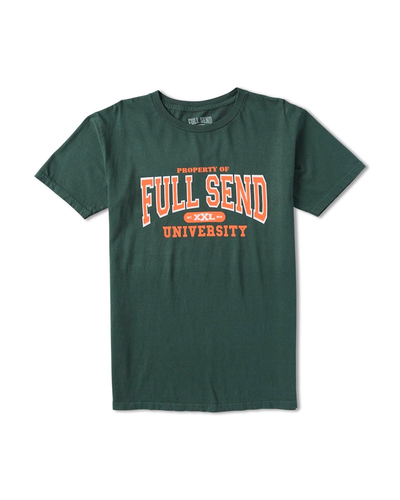 Full Send University Miami FL Tee Green