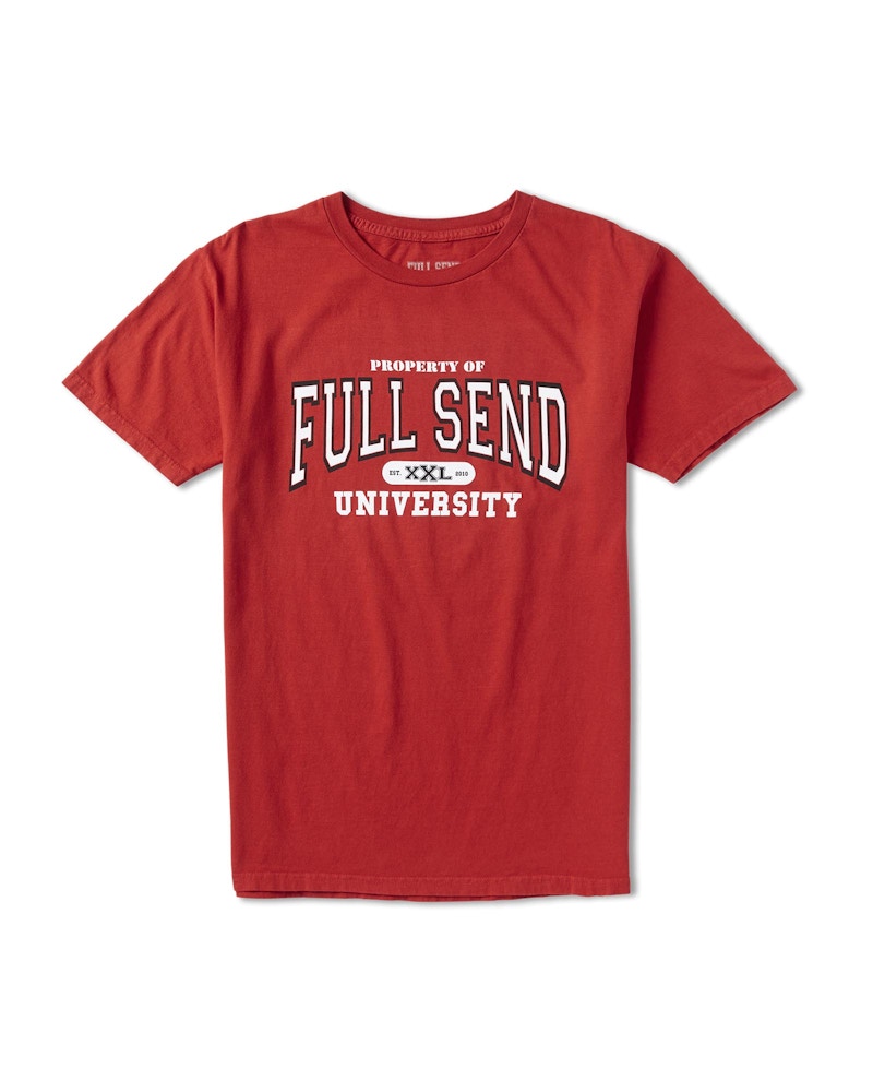 Full Send University Wisconsin Tee Red