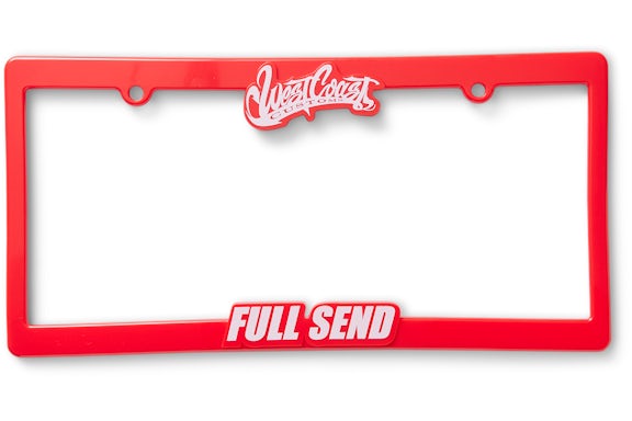 Full Send x West Coast Customs License Plate Cover Red