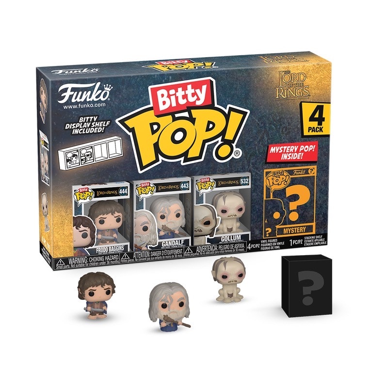 Funko Bitty Pop! Movies: LOTR Frodo BagginsGandalfGollum 4 Pack