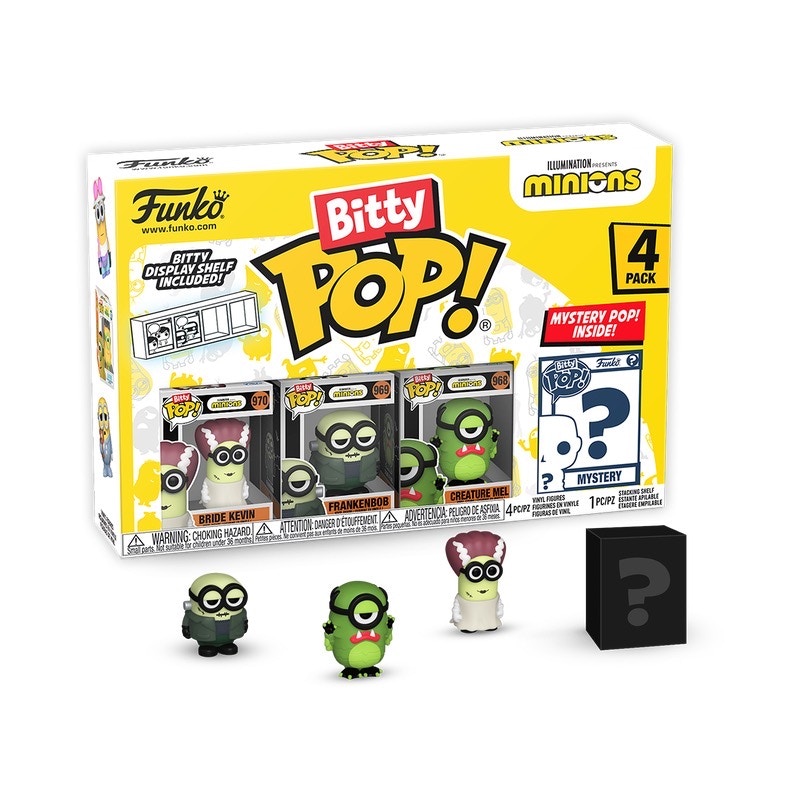 Funko Bitty Pop! Movies: Minions FrankenbobBride KevinCreature Mel 4 Pack