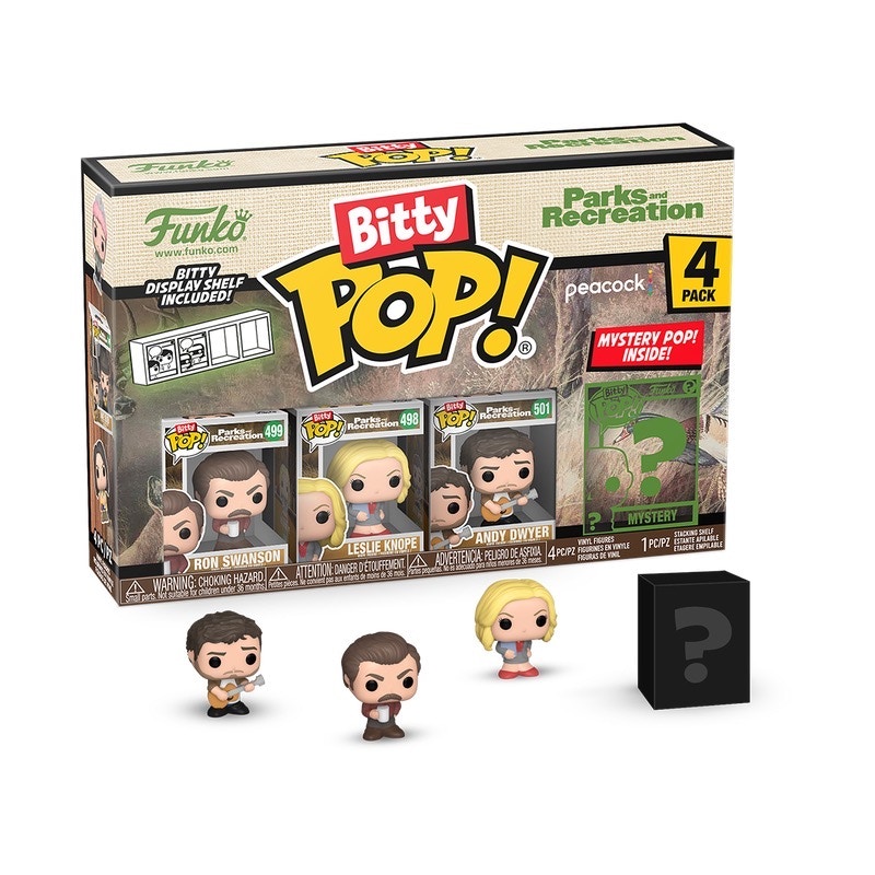 Funko Bitty Pop! Television: Parks And Recreation Ron SwansonLeslie KnopeAndy Dwyer 4 Pack