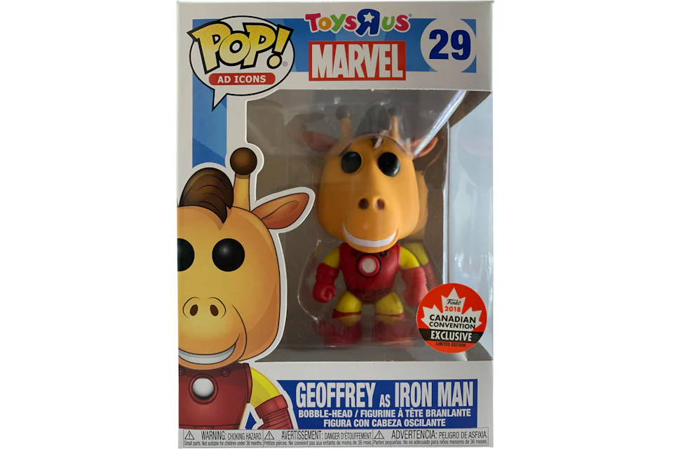 Funko Pop! Ad Icons Toys R Us Marvel Geoffrey as Iron Man Canadian Convention Exclusive Bobble Head Figure #29