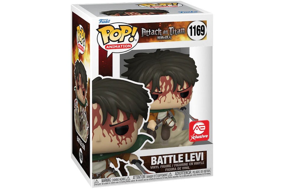 Funko Pop! Animation Attack on Titan Battle Levi (Bloody) AE Exclusive  Figure #1169 - US
