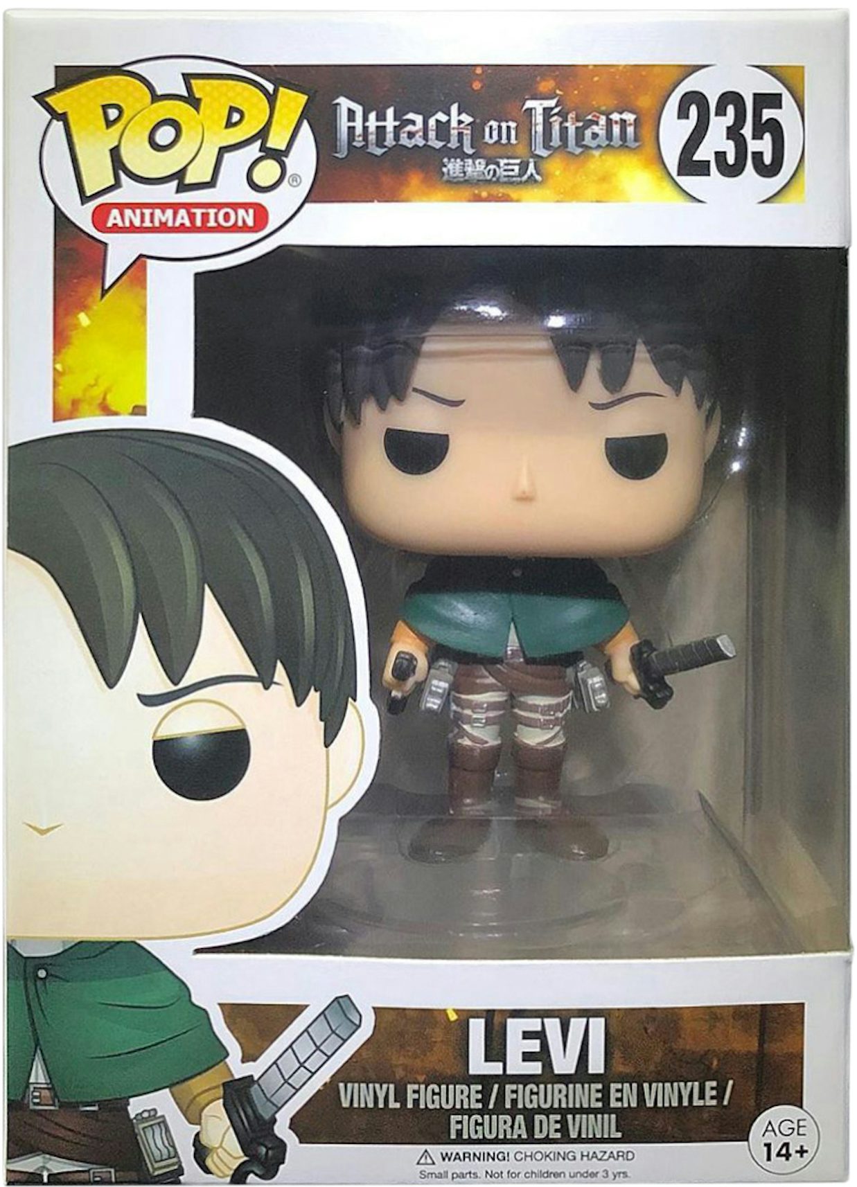 Funko Anime #235 Levi Attack On Titan AOT **In Hand** New with protector  Boys and girls birthday gift collectible ornamen?+Plastic protective shell? POP! 
