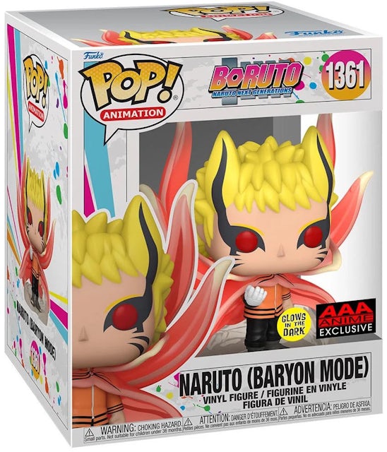 Funko Pop! Animation Boruto Naruto (Baryon Mode) 6 Inch GITD AAA Anime  Exclusive Figure #1361 - US
