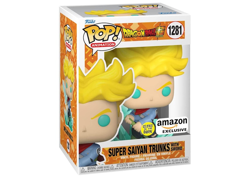 Funko Pop! Animation Dragon Ball Z Super Saiyan Trunks with Sword GITD  Amazon Exclusive Figure #1281