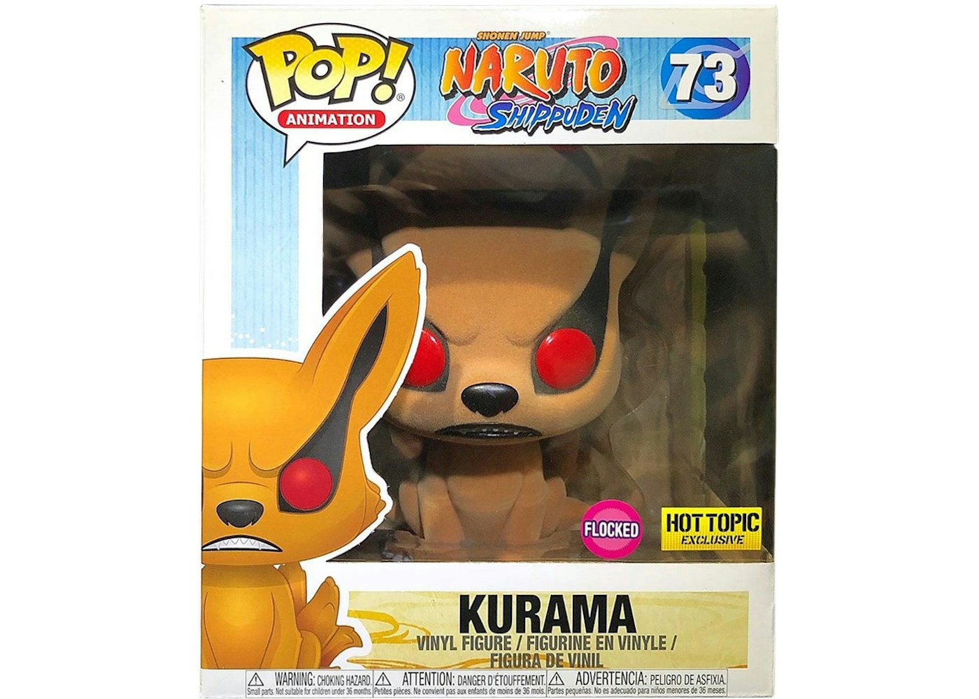 Funko Pop Animation Naruto Shippuden Kurama Flocked Hot Topic Exclusive Figure 73