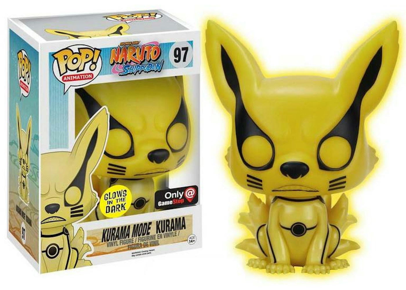 Funko Pop Animation Naruto Shippuden Kurama Glow Gamestop Exclusive 6 Inch Figure 97