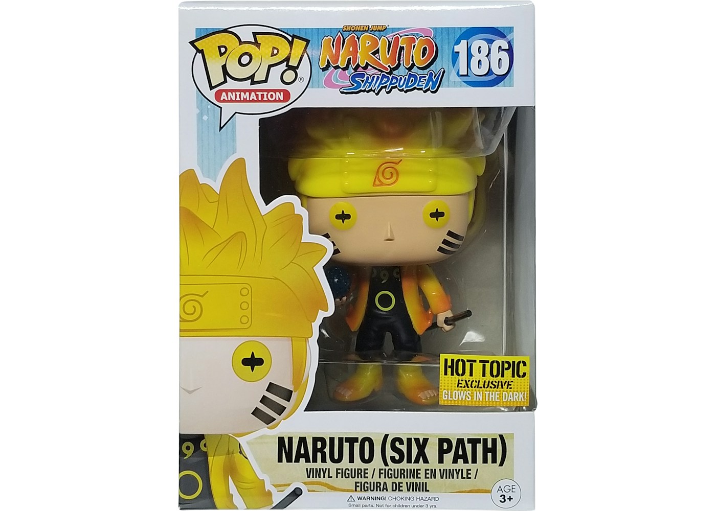 Funko Pop Animation Naruto Shippuden Naruto Uzumaki Six Path Glow Hot Topic Exclusive Figure 186