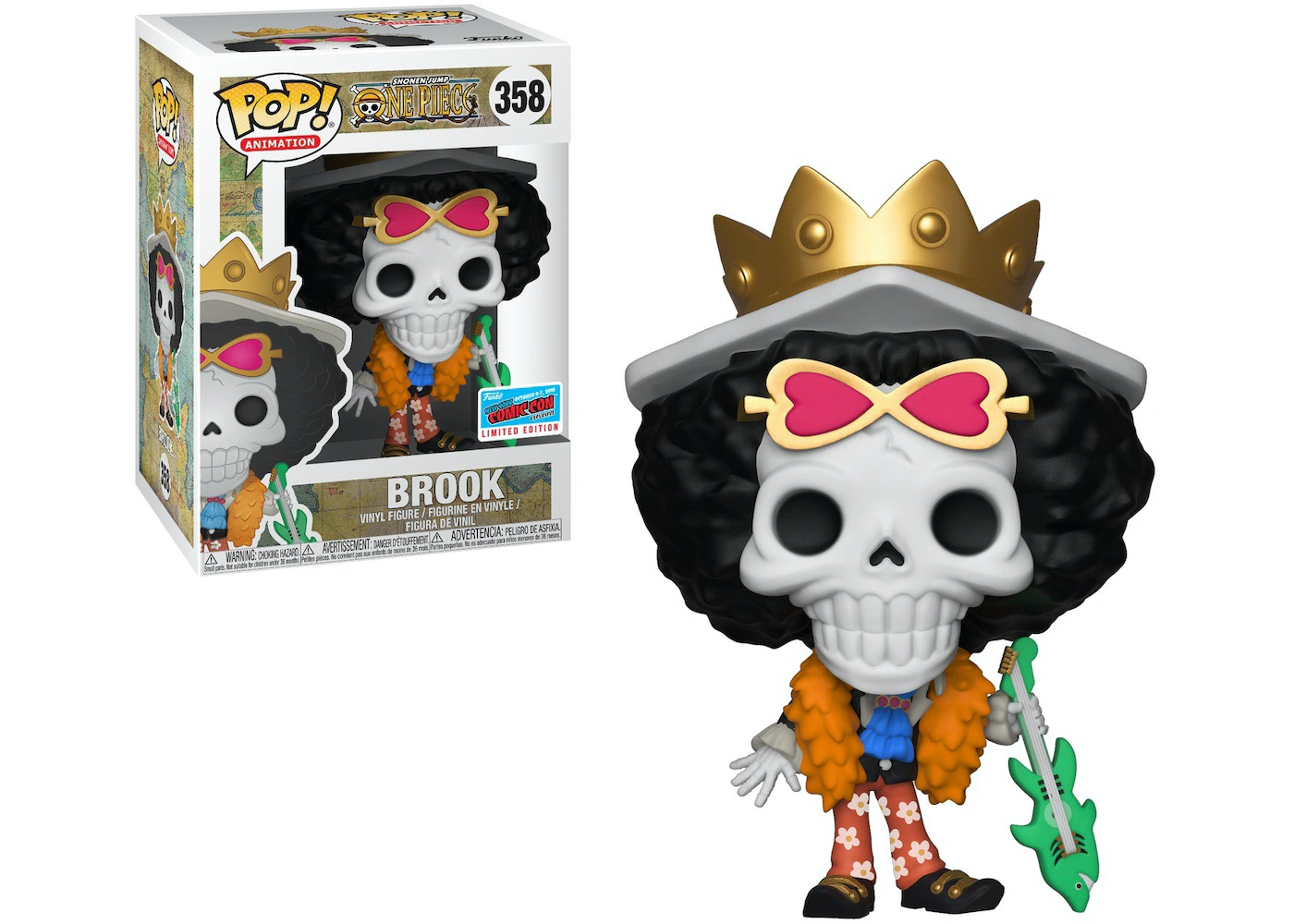 Funko Pop! Animation One Piece Brook (w Guitar) Hot Topic, NYCC Exclusive  Figure #358 - US