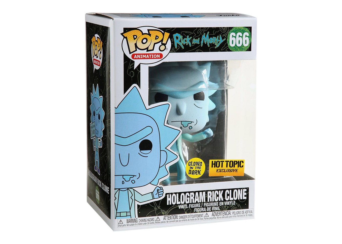 Animation Hologram Rick Clone #666 GITD HT Glow Excl. Funko Pop Rick & Morty