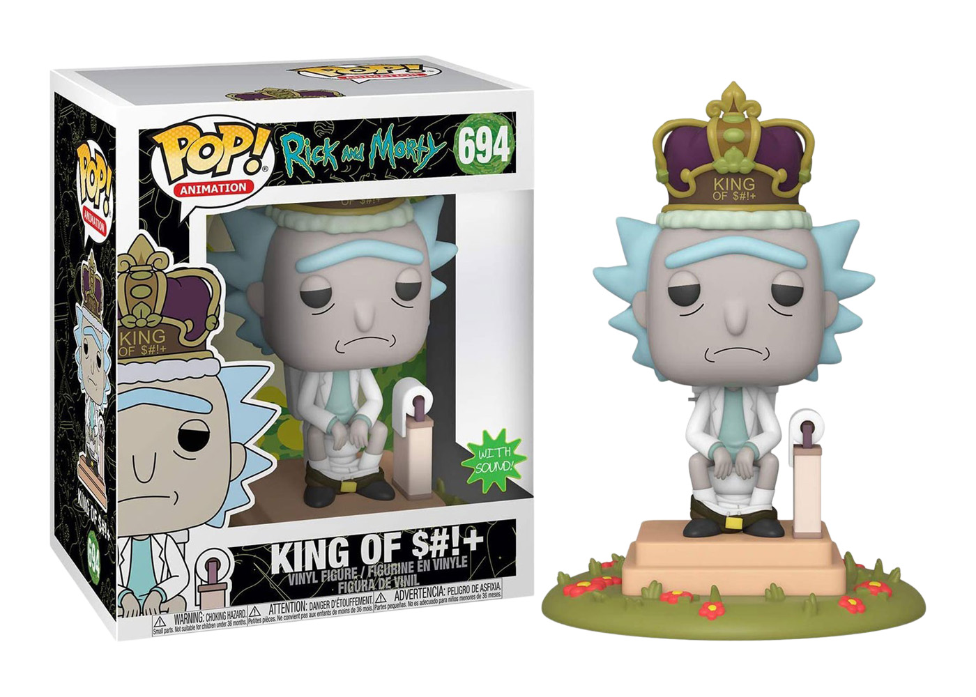 Funko Pop! Animation Rick & Morty King of $#!+ with Sound Figure