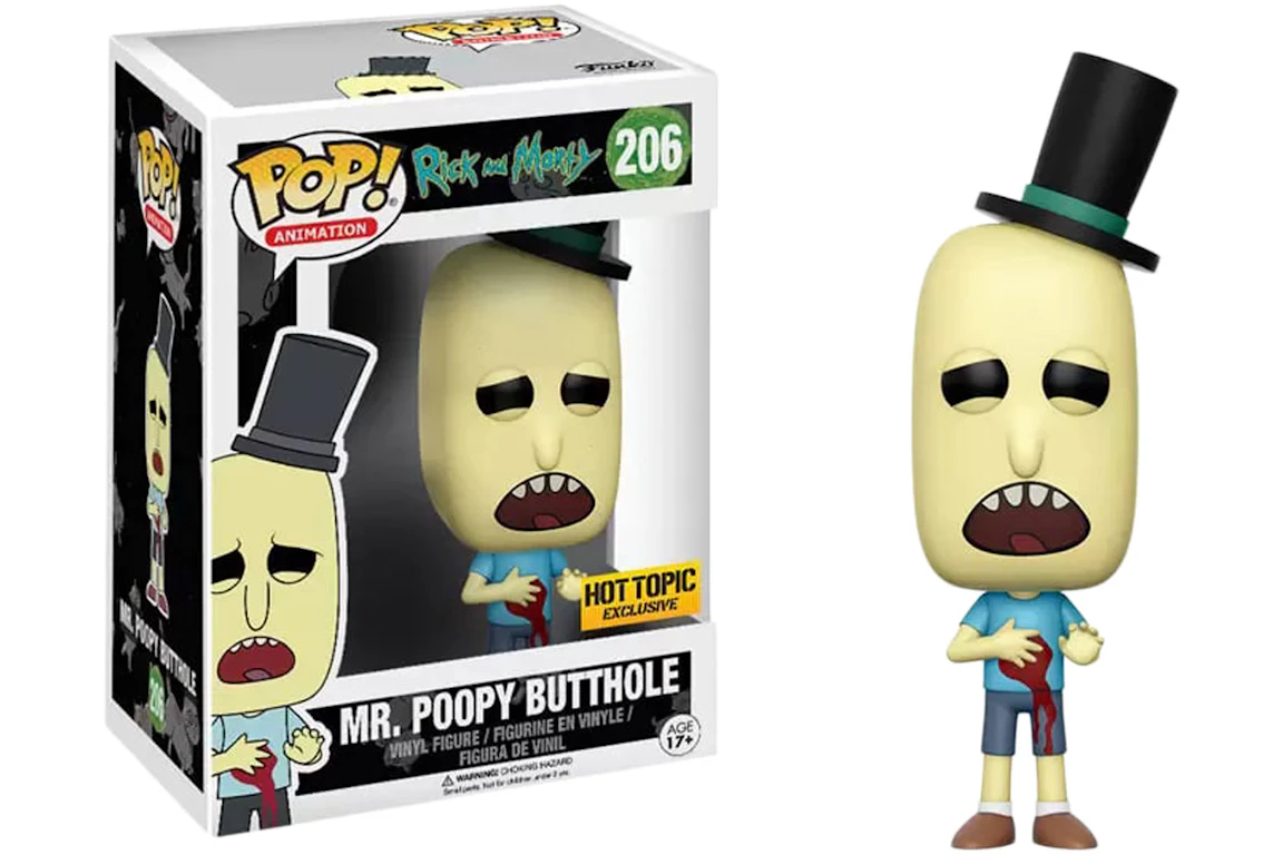 Funko Pop! Animation Rick & Morty Mr. Poopy Butthole Gunshot Wound Hot Topic Exclusive Figure #206