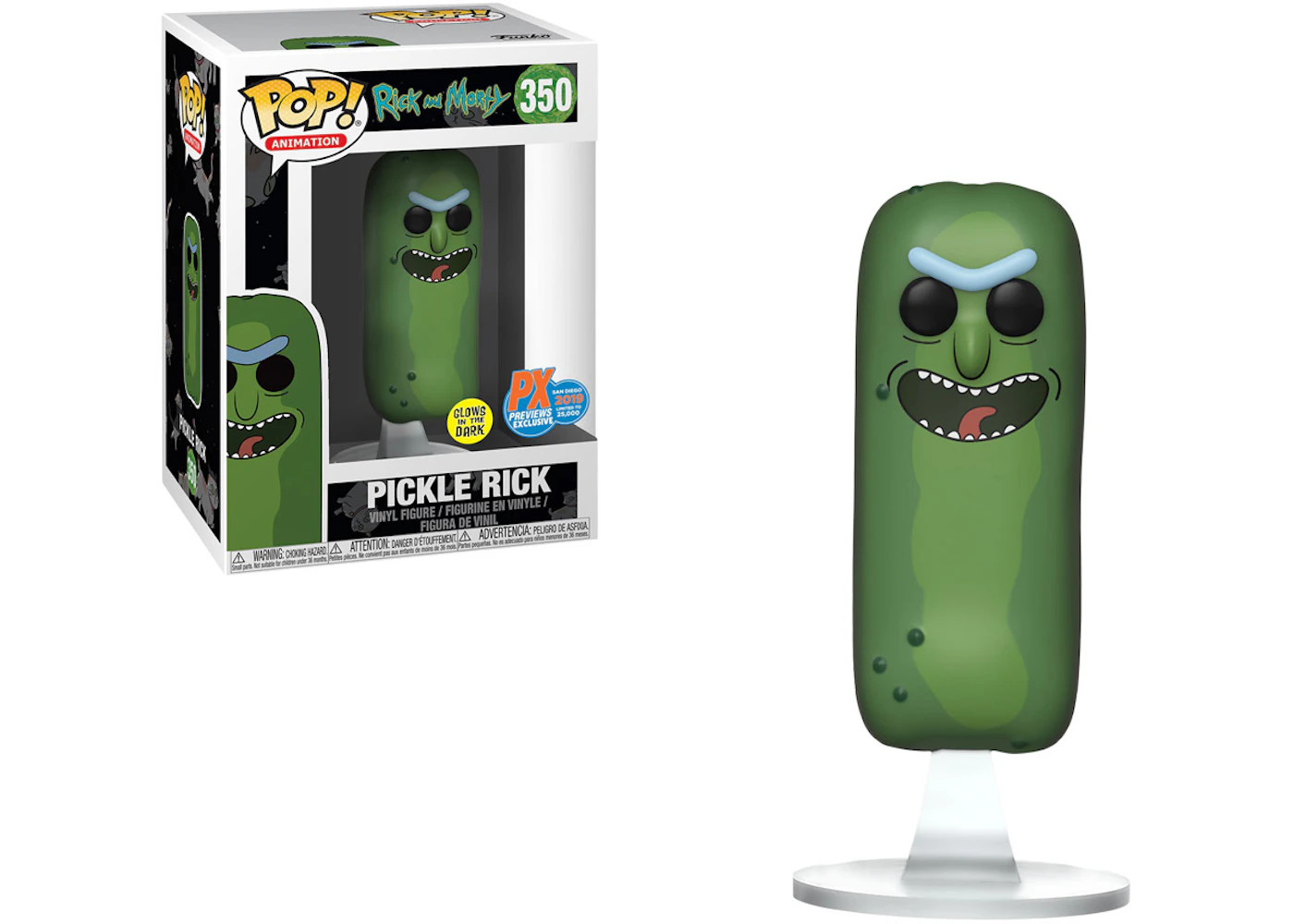 Funko Pop! Animation Rick Morty Pickle Rick No Limbs (Glow
