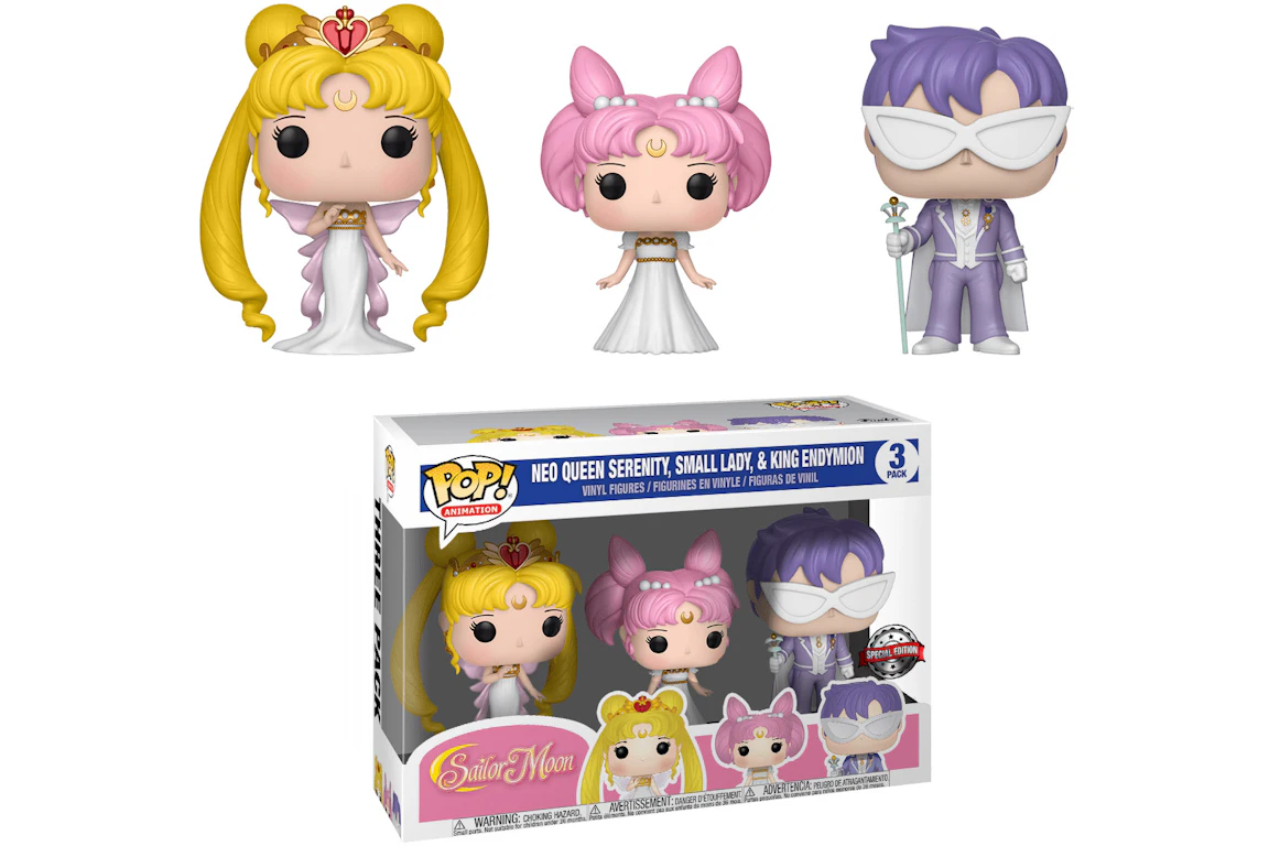 Funko Pop! Animation Sailor Moon Neo Queen Serenity, Small Lady & King Endymion Special Edition 3-Pack