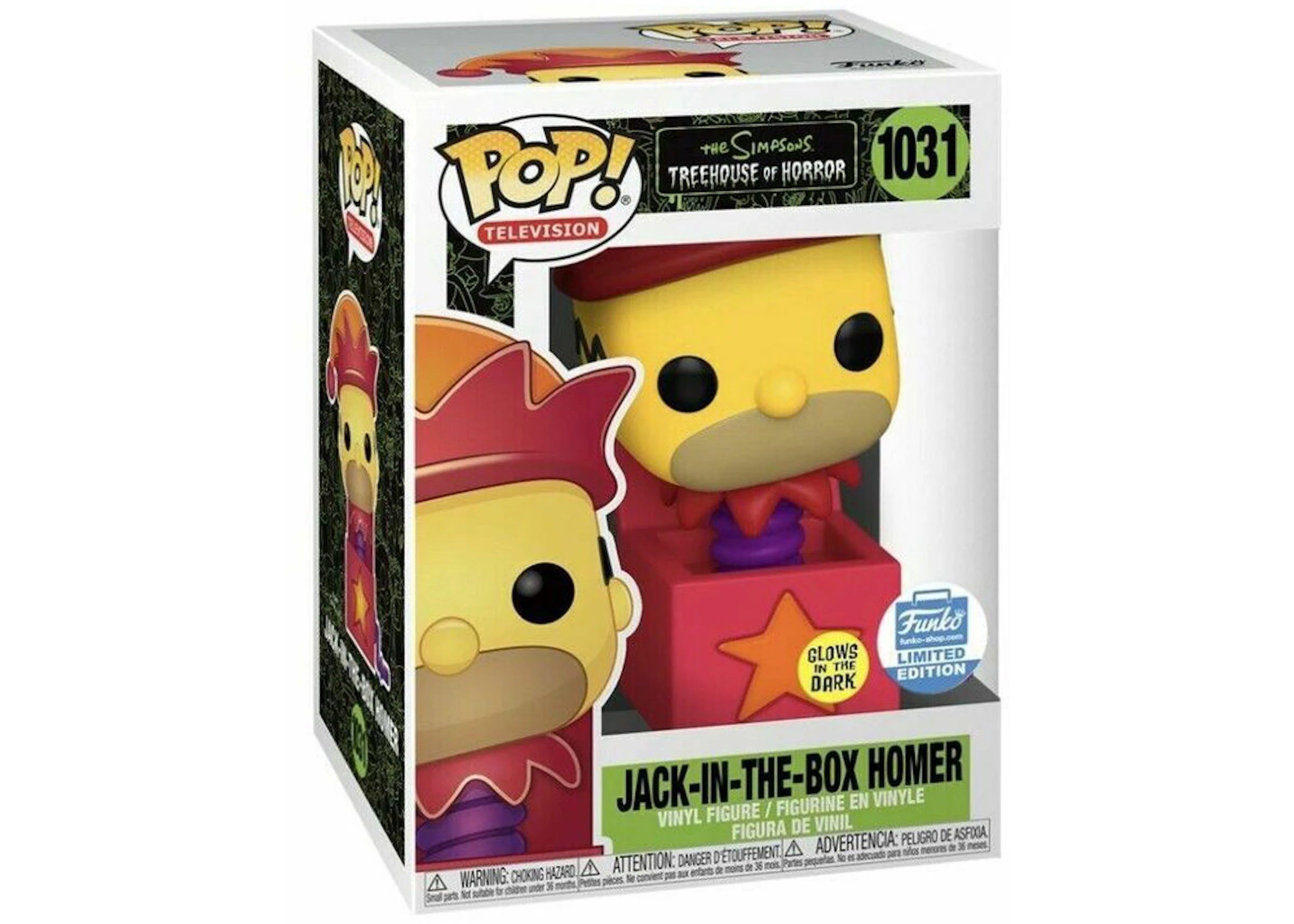 Funko Pop! Animation Treehouse of Horror Homer Simpson (Glow) Shop Figure #1031 - ES