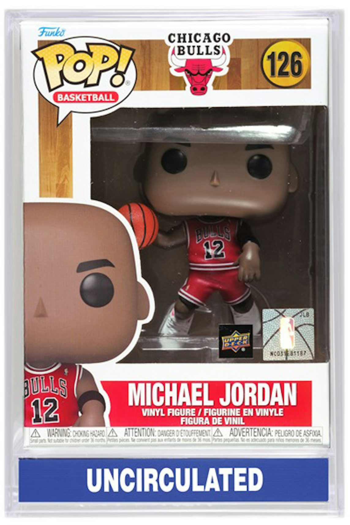 Funko Pop! Basketball Chicago Bulls Michael Jordan with Slabbed Case Upper  Deck Exclusive Figure #126 - US