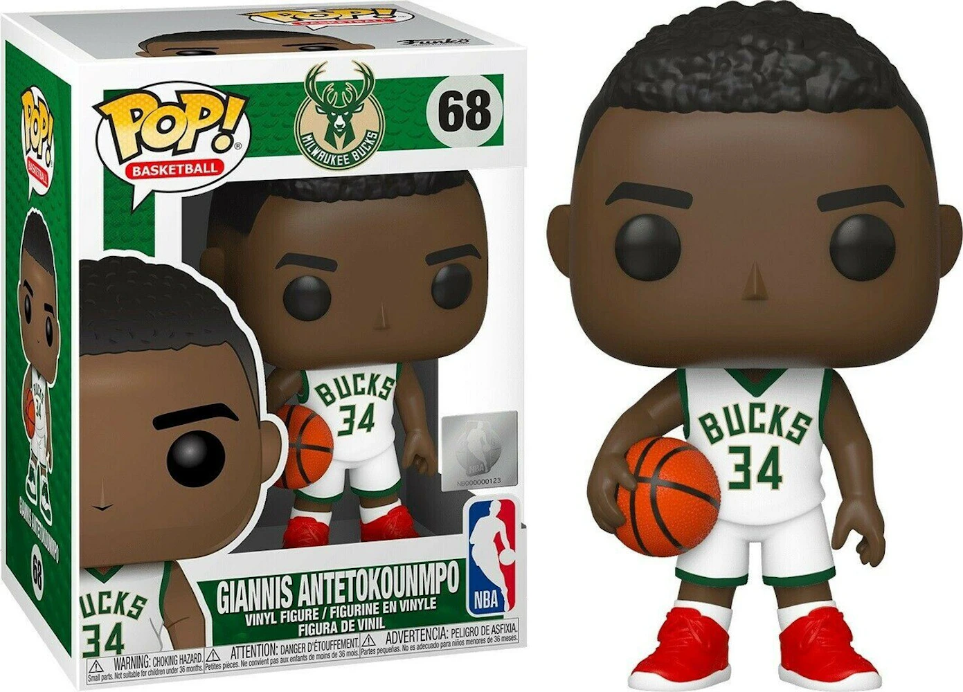 Giannis Antetokounmpo Signed Milwaukee Bucks NBA Funko Pop Doll #68