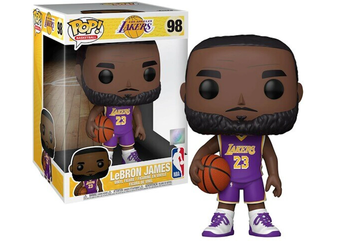 Funko Pop! Basketball NBA LeBron James Lakers (Purple Jersey) 10 Inch ...