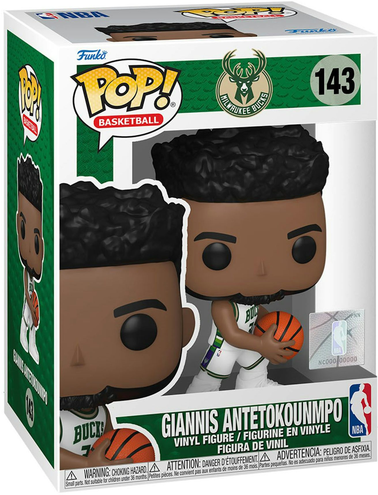 Funko Pop! Basketball NBA Milwaukee Bucks Giannis Antetokounmpo (2021-22  City Edition Jersey) Figure #143 - US