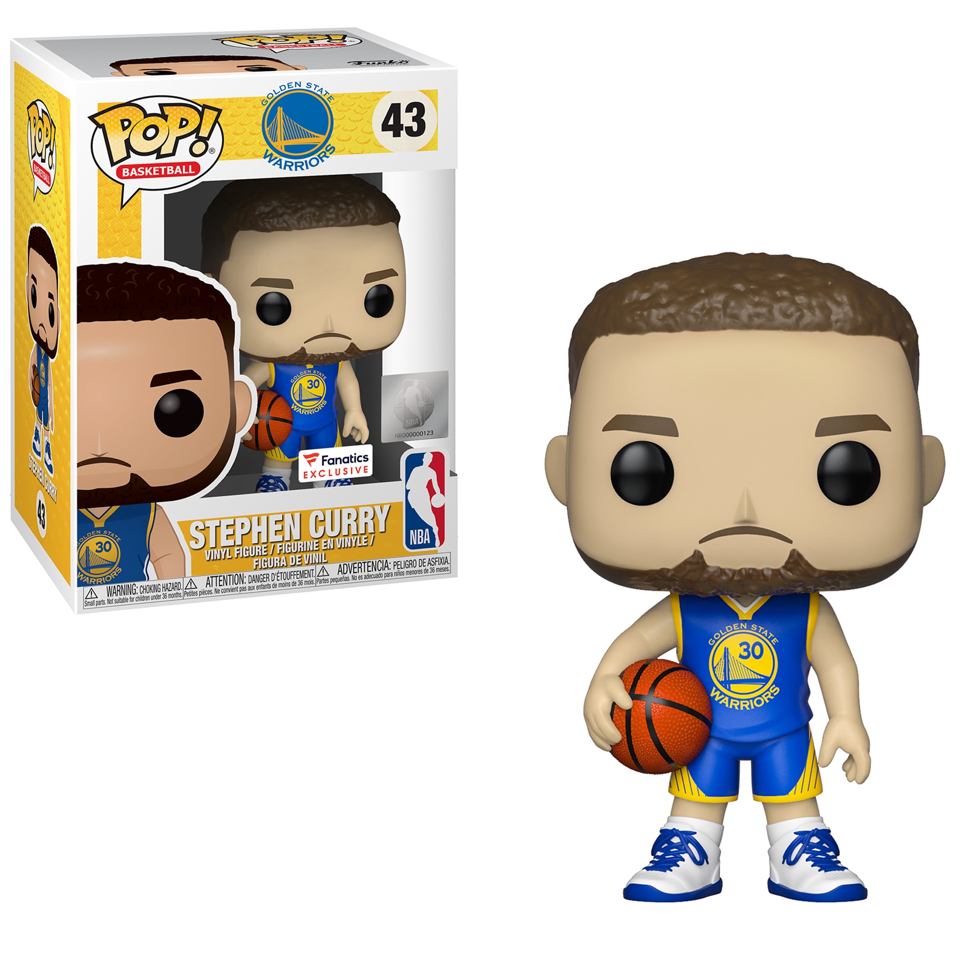 Funko Pop! Basketball NBA Stephen Curry (Blue Jersey) Fanatics Exclusive  Figure #43
