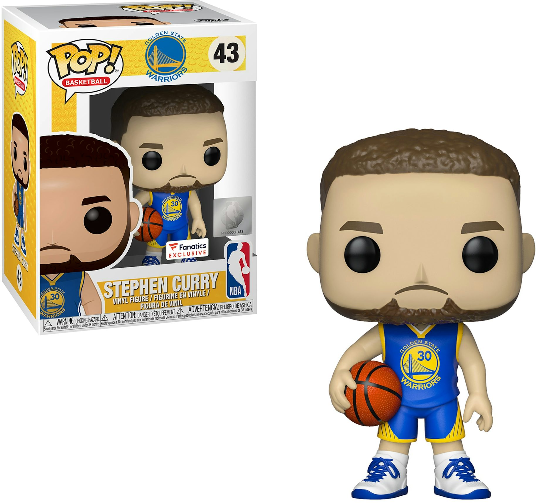 Funko Pop! Basketball NBA Stephen Curry (Blue Jersey) Fanatics Exclusive  Figure #43 - US