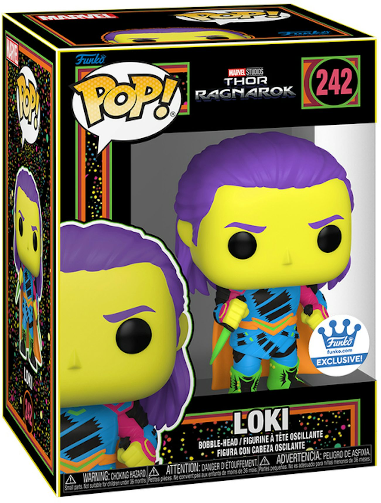 Funko Pop! Blacklight Marvel Studios Thor Ragnarok Loki Funko Shop  Exclusive Figure #242 - US