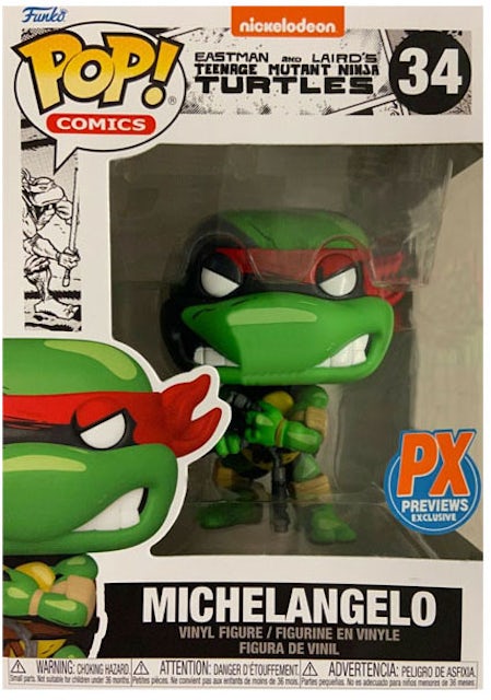 Funko Pop! Comics Teenage Mutant Ninja Turtles Michelangelo PX Previews  Exclusive Figure #34 - IT