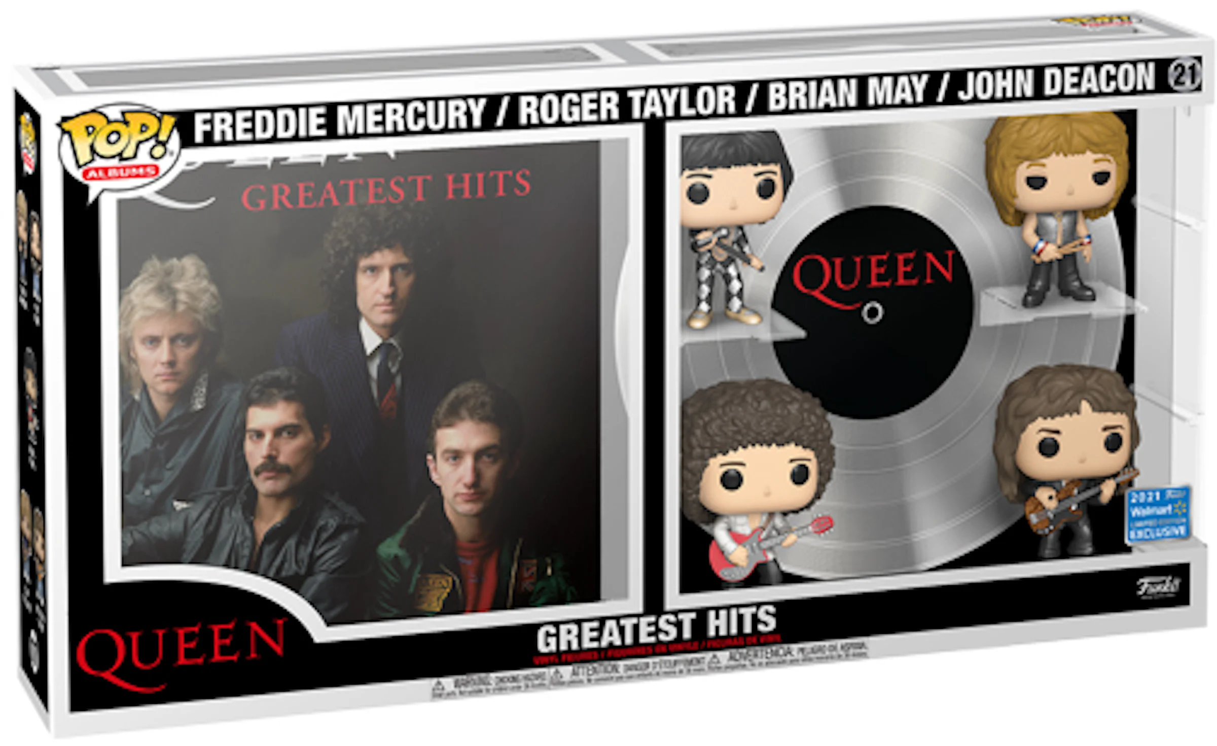 Funko Pop! Deluxe Albums Queen Greatest Hits Freddie Mercury, Roger Taylor,  Brian May & John Deacon 2021 Walmart Exclusive Figure #21 - FW21 - GB