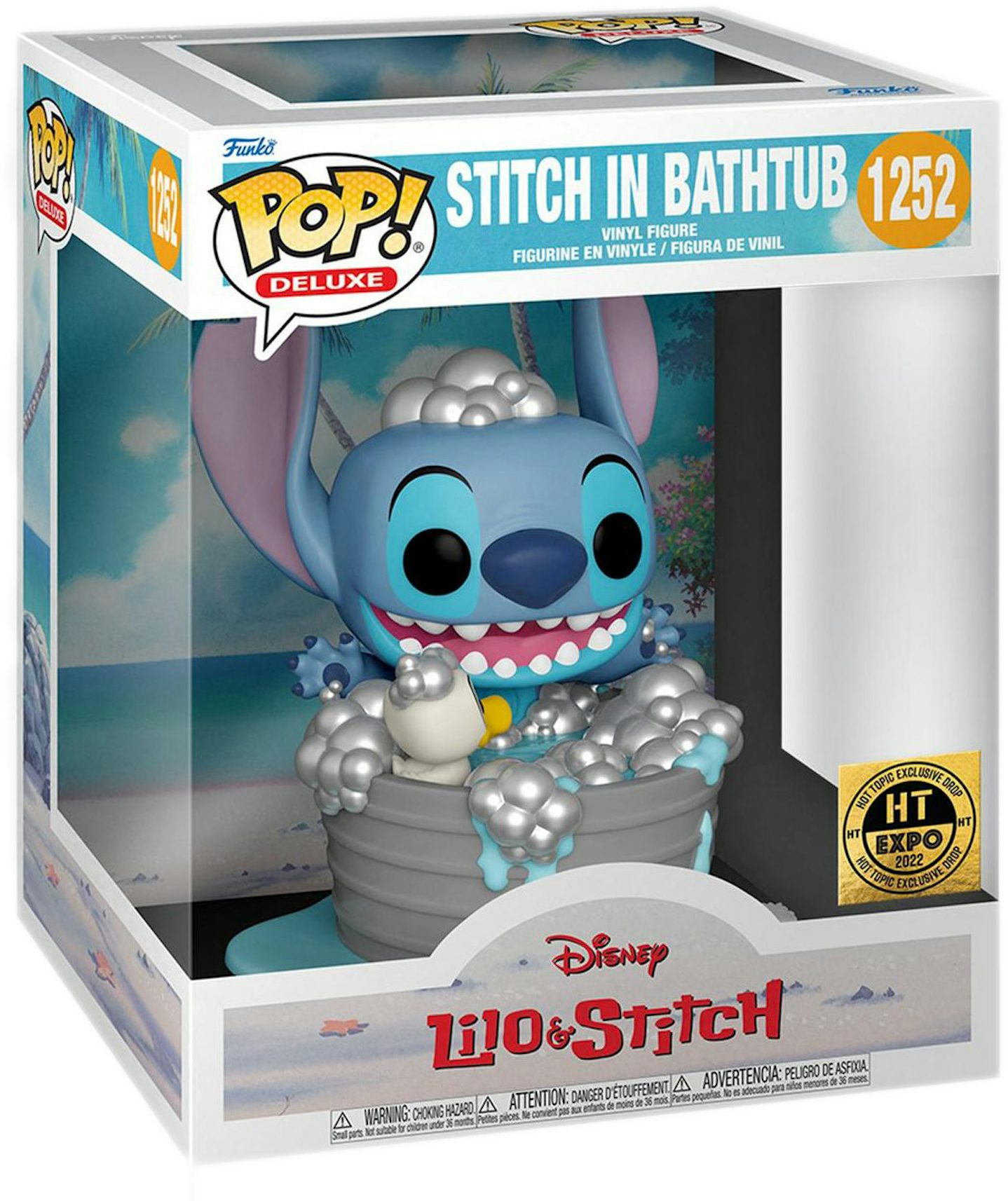 Funko Pop! Deluxe Disney Lilo & Stitch in Bathtub 2022 Hot Topic Expo  Exclusive Figure #1252 - US