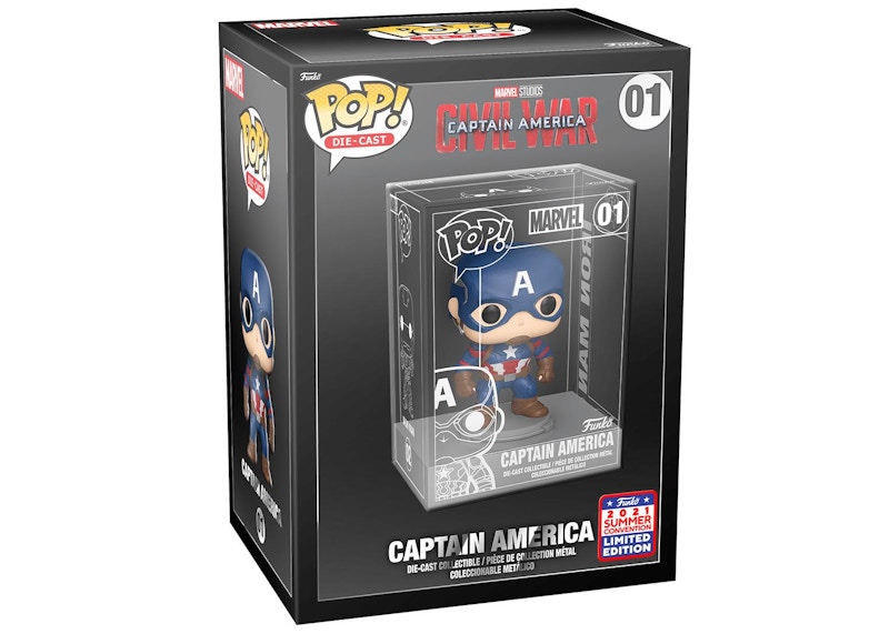 Funko Pop! Die-Cast Marvel Studios Captain America Civil War - Captain  America 2021 Summer Convention Exclusive Figure #01