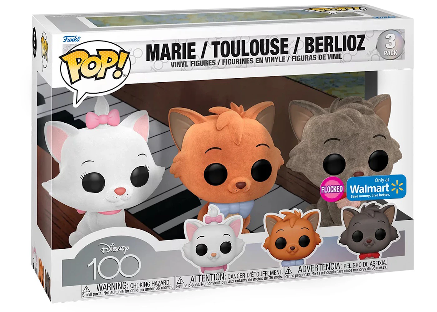 Funko Pop! Disney 100 The Aristocats Flocked Walmart Exclusive Figure 3 ...
