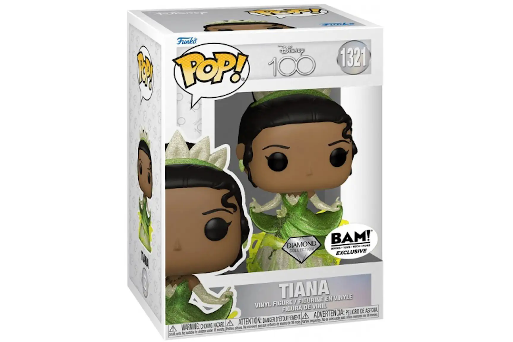 Funko Pop! Disney 100 Tiana Diamond Collection BAM Exclusive Figure ...