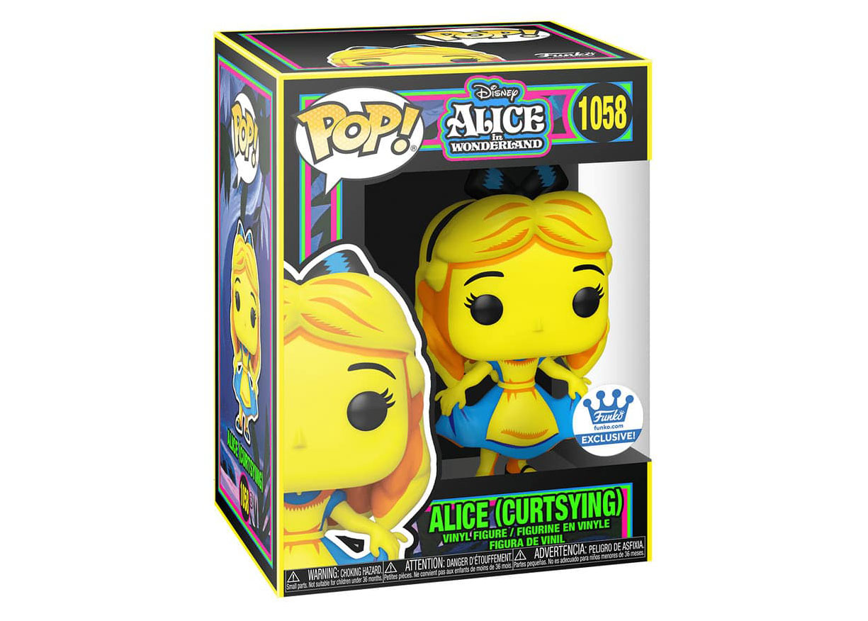 Funko Pop! Disney Alice In Wonderland Alice (Curtsying) Black Light Funko  Shop Exclusive Figure #1058