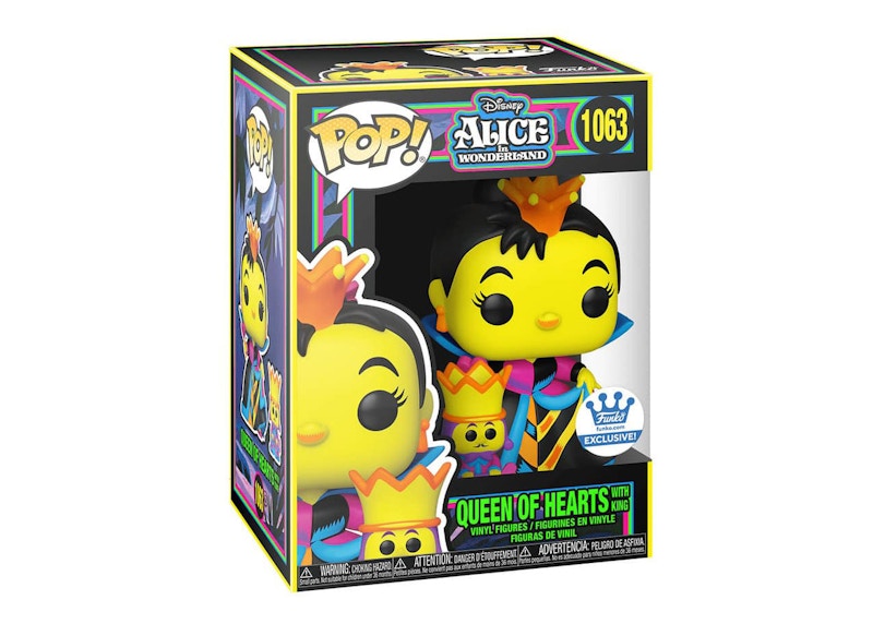 Funko Pop! Disney Alice In Wonderland Queen of Hearts With King Black Light  Funko Shop Exclusive Figure #1063