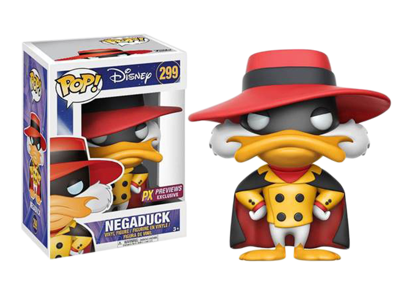 Funko Pop Disney Darkwing Duck Negaduck PX Previews Exclusive #299 w Protector 