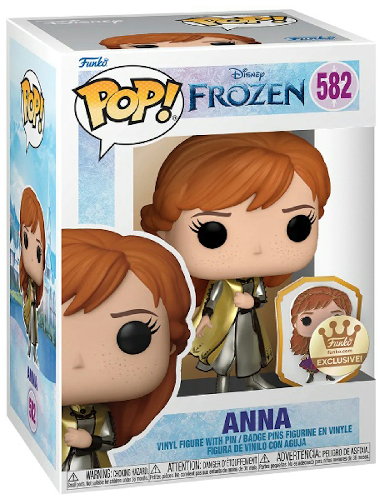 Funko Pop! Disney Frozen Anna with Pin Funko Shop Gold Label Exclusive  Figure #582 - US