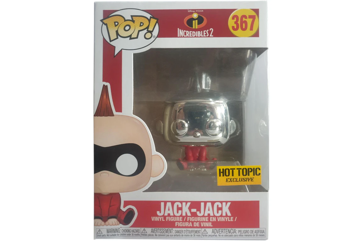 Funko Pop! Disney Incredibles 2 Jack-Jack (Chrome) Hot Topic Exclusive Figure #367