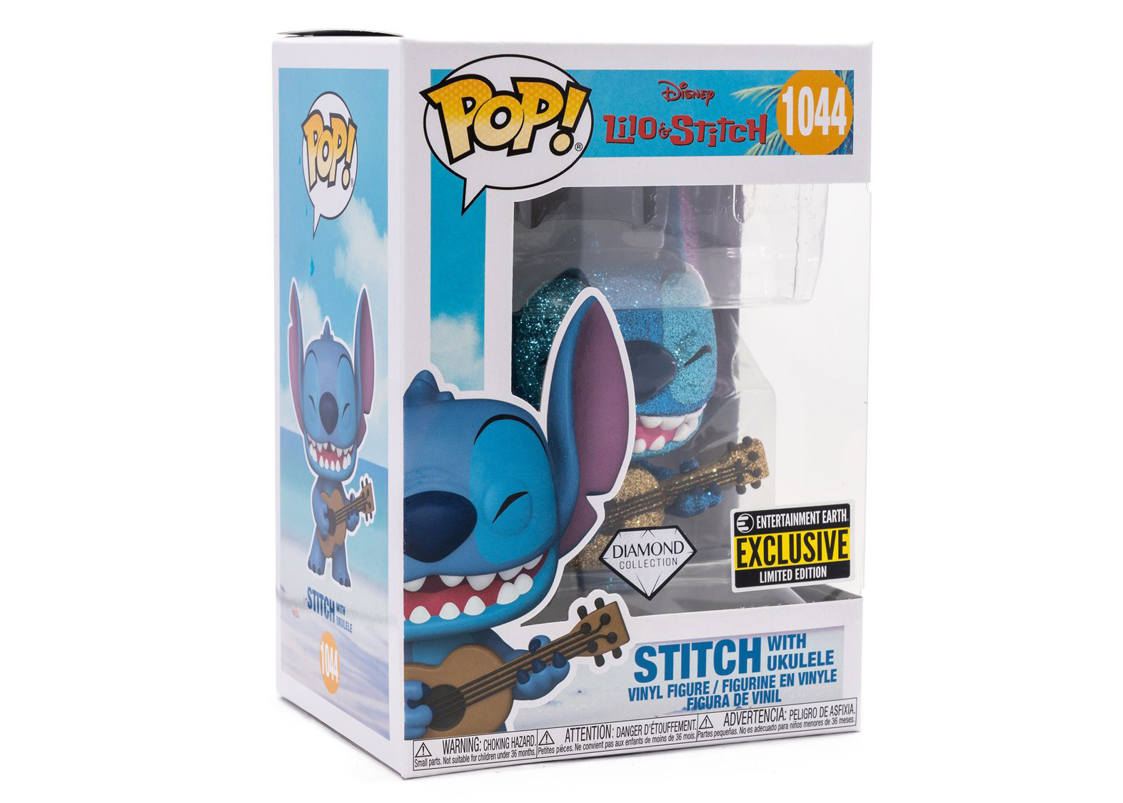 Funko Pop! Disney Lilo And Stitch (Stitch With Ukulele) Entertainment Earth  Diamond Exclusive Figure #1044
