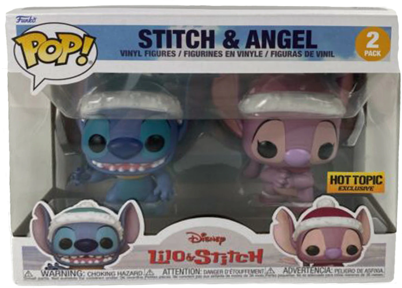FUNKO POP Disney Stitch & Angel 2 Pack Summer STITCH Keychain Toy