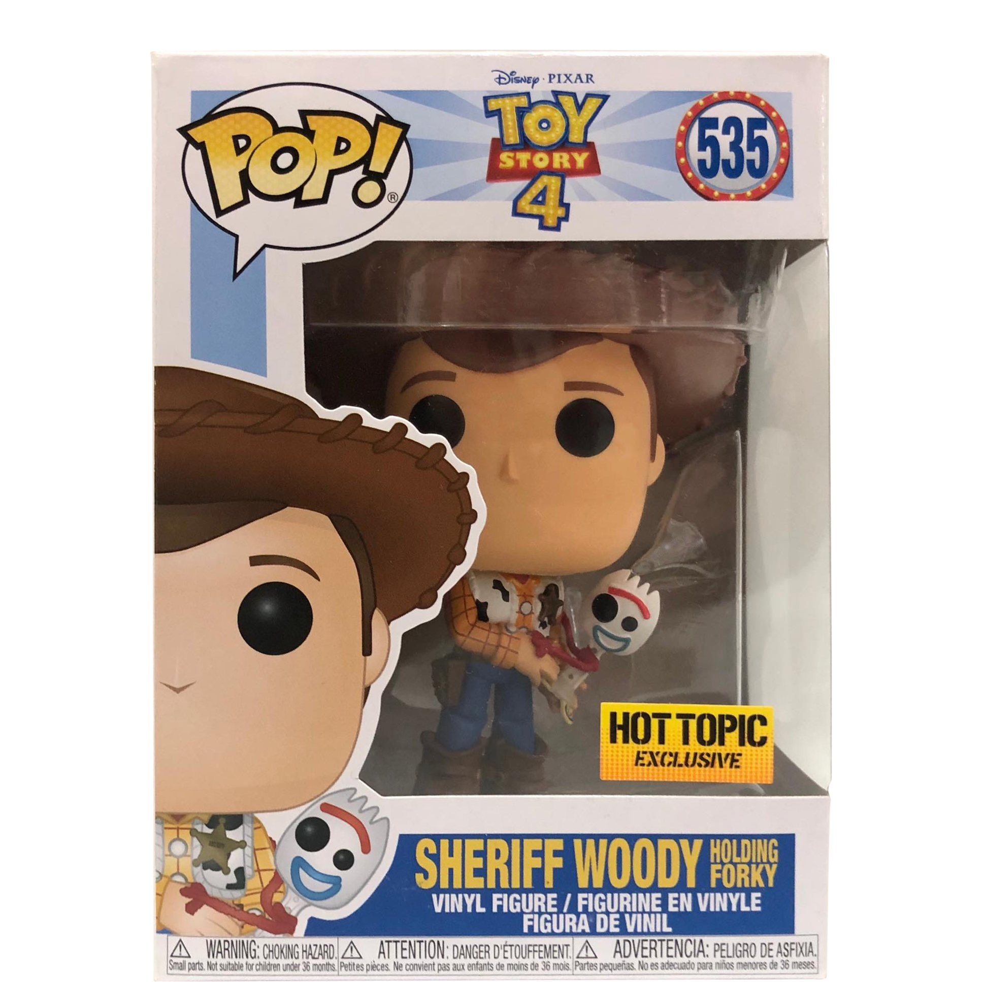 Funko Pop! Disney Toy Story 4 Sheriff Woody Holding Forky Hot