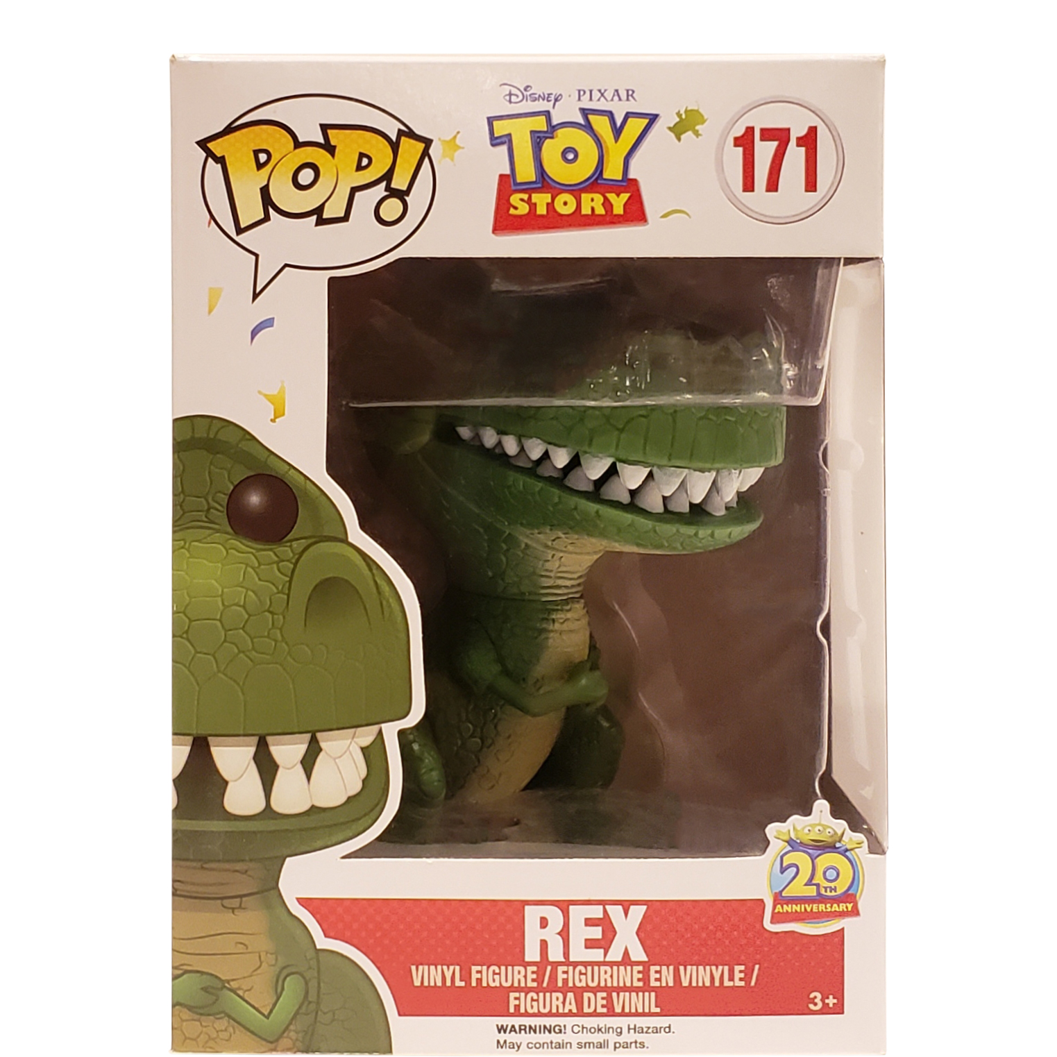 Disney Rex Vinyl Figure 171 Toy Story Funko POP 20th Anniversary w/ Protector 